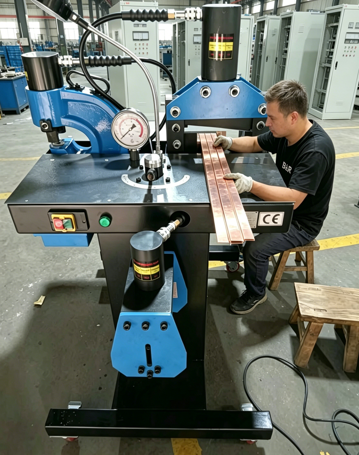 Comparación entre máquinas CNC y máquinas portátiles para barras colectoras de cobre.